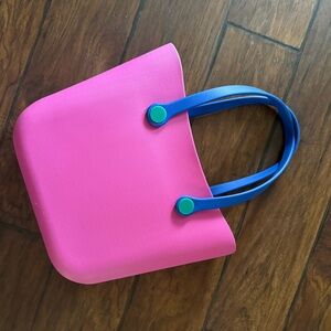 Vibrant Pink Tote with Blue Accents